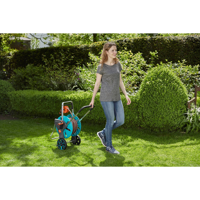 Load image into Gallery viewer, Gardena slangenwagen aquaroll m easy set (turquoise grijs, 18517-20)

