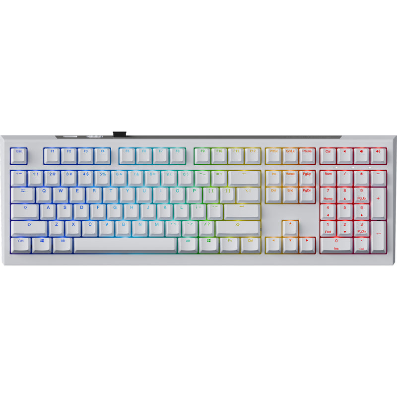 Load image into Gallery viewer, Ducky one x wireless rgb mechanisch toetsenbord (wit, us lay-out (qwerty), inductive, 100%, hot-swappable, pbt, 2.4 ghz | bluetooth | usb-c)

