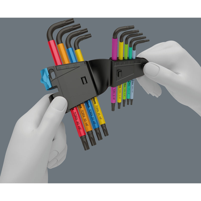 Afbeelding laden in galerijviewer, Wera inbussleutelset torx 967 9 tx multicolour hf 1 (9-delig, torx t8 tot t40)
