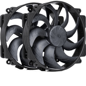 Noctua nf-a14x25r g2 pwm sx2-pp chromax.black case fans (zwart, 2 stuks, 140 x 140 x 25 mm)