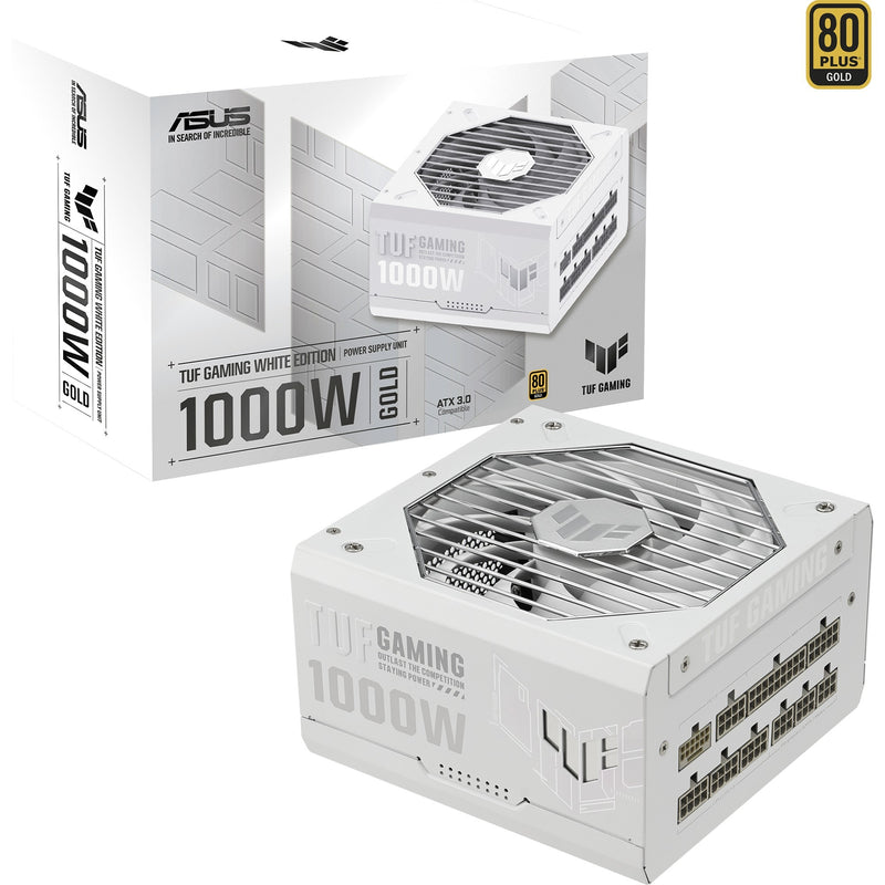 Load image into Gallery viewer, Asus tuf gaming gold white edition modulaire 1000 watt voeding (wit, 1x 12v-2x6, 4x pcie)
