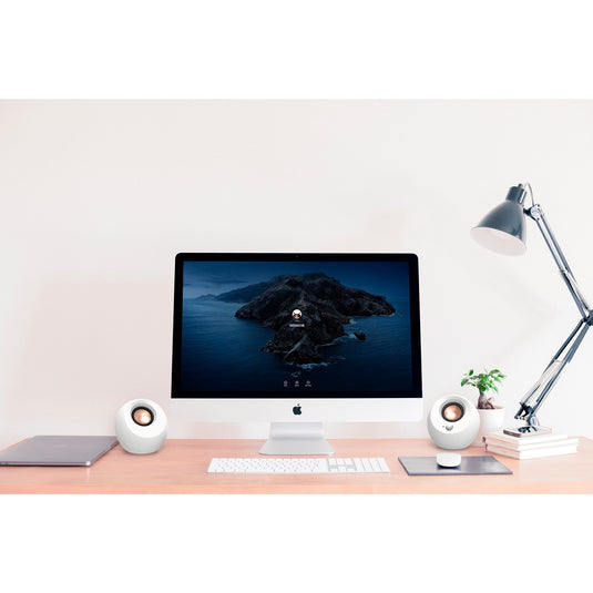 Creative pebble v3 pc-luidspreker (wit, bluetooth, usb-c, aux)