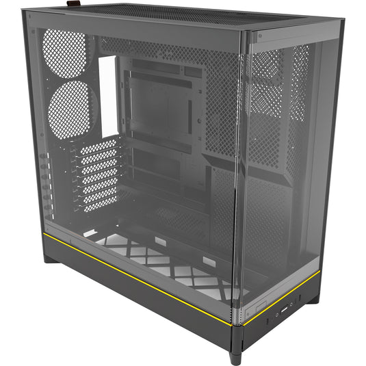 Montech hs02 midi tower behuizing (zwart | 2x usb-a | 1x usb-c | rgb | tempered glass)