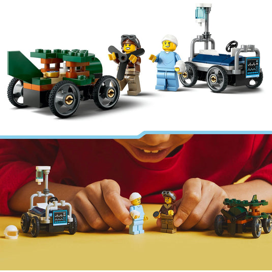 Lego city - raceautopakket: vliegtuig vs. ziekenhuisbed constructiespeelgoed (60459 | zeepkistenraceset)