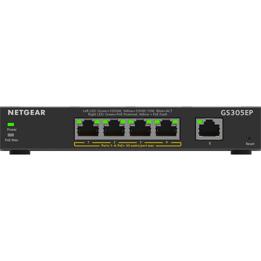 Netgear gs305ep switch (zwart)
