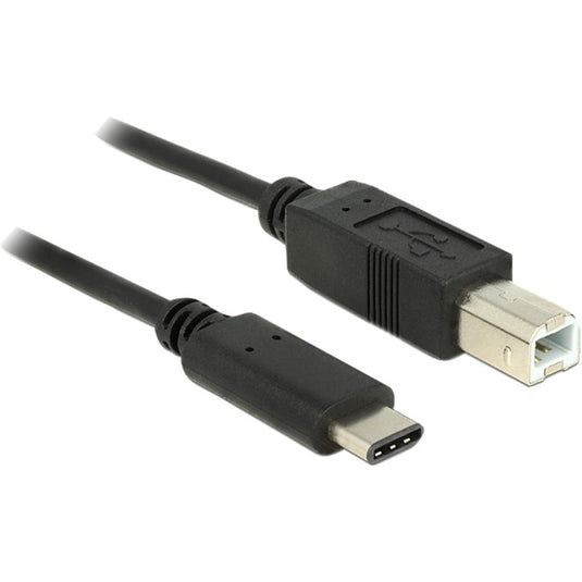 Delock usb-c 2.0 naar usb-b kabel (zwart, 1 meter)