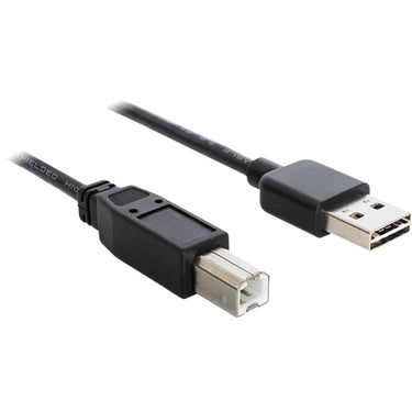 Delock easy-usb-a 2.0 male > usb-b 2.0 male kabel (zwart, 3 meter)
