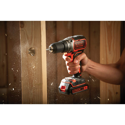 Black+decker accu schroefboormachine bl186k1b2 schroeftol (zwart oranje, koffer, 2 accu's en oplader inbegrepen)