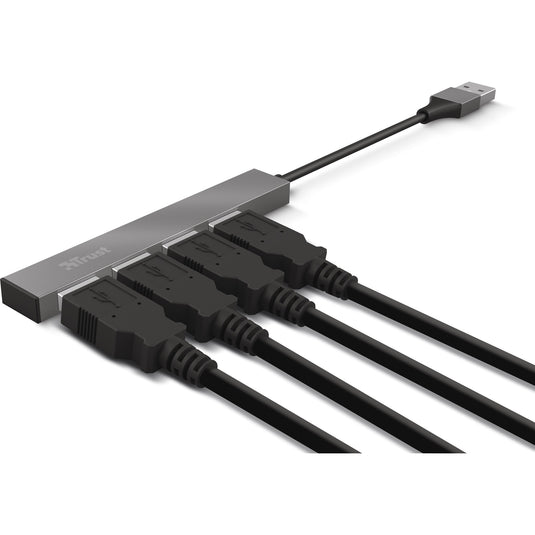 Trust halyx aluminium 4-port mini usb hub usb-hub (aluminium)