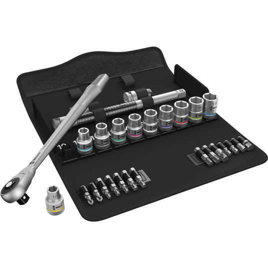 Wera 8100 sc 7 zyklop metal-ratelset met doorsteekvierkant 1 2 aandrijving gereedschapsset ( 28-delig )