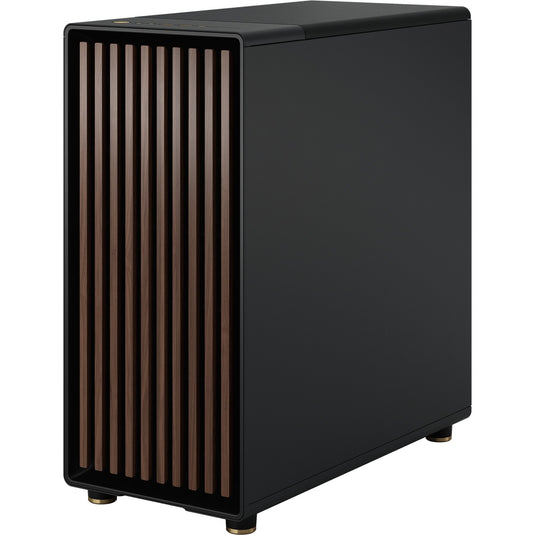 Fractal design north midi tower behuizing (zwart houtkleur | 2x usb-a | 1x usb-c | tempered glass)