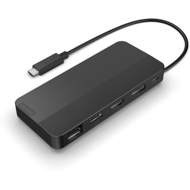 Lenovo usb-c-travel dock voor 2 schermen (met adapter) dockingstation (zwart)
