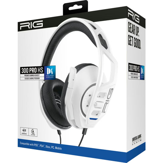 Nacon rig 300 pro hs over-ear gaming headset (wit, playstation 4, playstation 5, xbox, nintendo switch, pc)