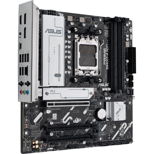 Asus prime b840m-a wifi socket am5 moederbord (2.5 gbe-lan, wi-fi 6e, bt, sound, µatx)