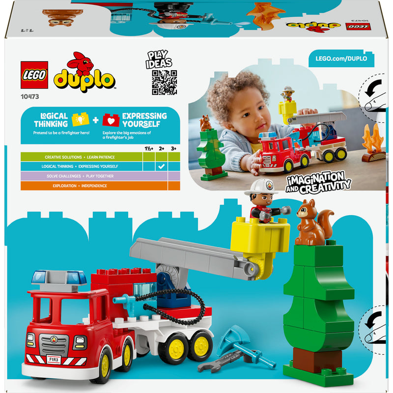 Load image into Gallery viewer, Lego duplo 10473 brandweertruck met slang en brandweerman
