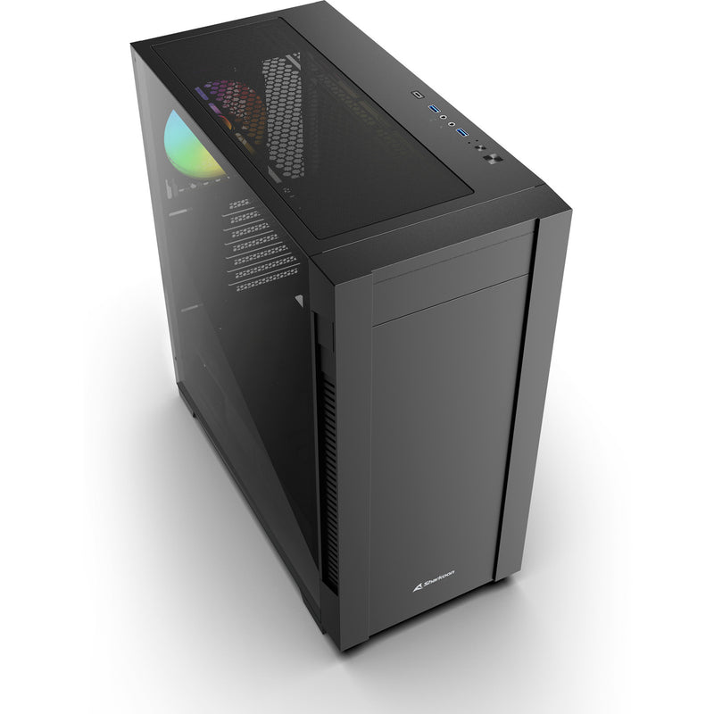 Afbeelding laden in galerijviewer, Sharkoon s25-w2 argb midi tower behuizing (zwart | 2x usb-a | 1x usb-c | rgb | tempered glass)
