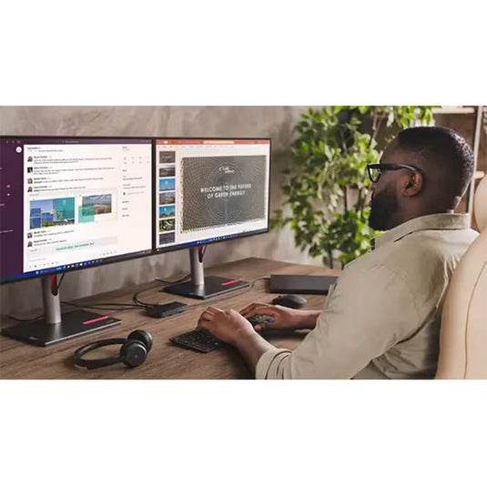 Lenovo usb-c-travel dock voor 2 schermen (met adapter) dockingstation (zwart)