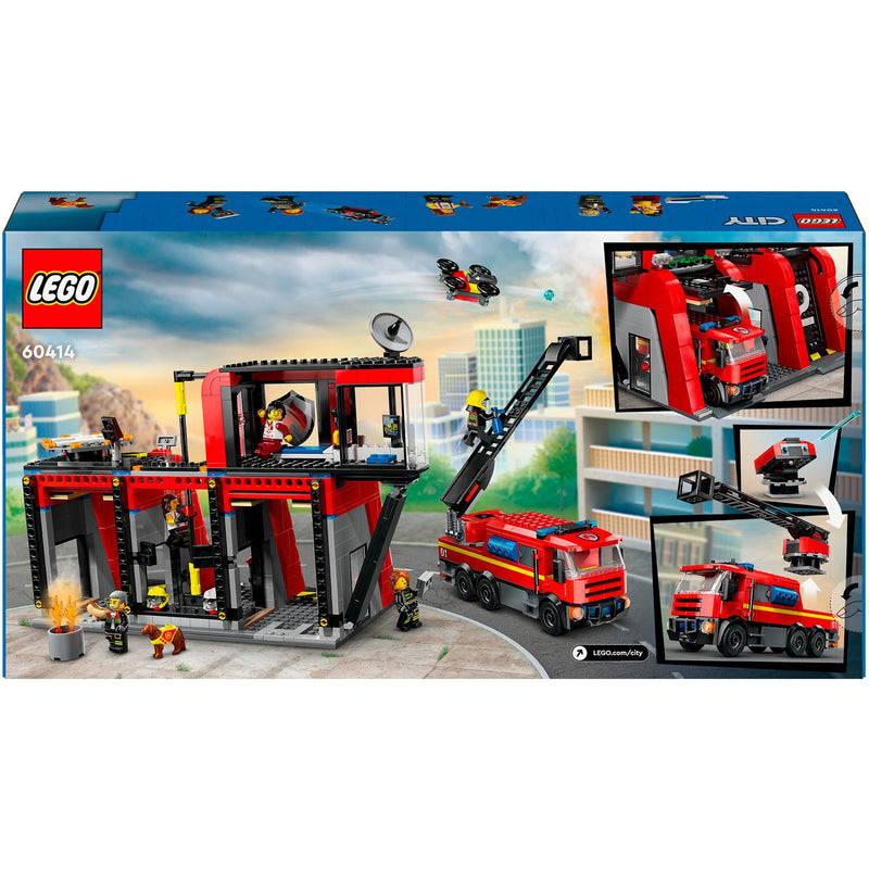 Afbeelding laden in galerijviewer, Lego city - brandweerkazerne en brandweerauto constructiespeelgoed (60414)
