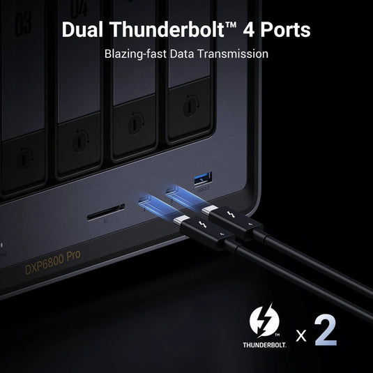 Ugreen nasync dxp6800 pro (grijs, 2x 10gbe, hdmi, thunderbolt 4 (40gb s))