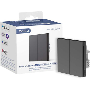 Aqara smart wall switch h1 dubbele schakelaar (antraciet, zigbee 3.0, neutraaldraad vereist)