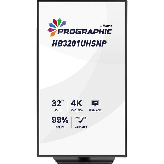 Iiyama prographic hb3201uhsnp-b1 31.5 4k uhd monitor (zwart (mat), hdmi, displayport, usb-c, audio)