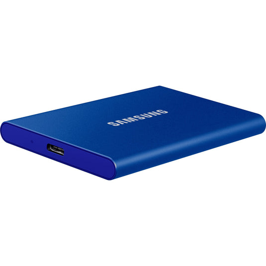 Samsung portable t7, 2 tb externe ssd (blauw, mu-pc2t0h ww, usb-a 3.2 (10 gbit s))