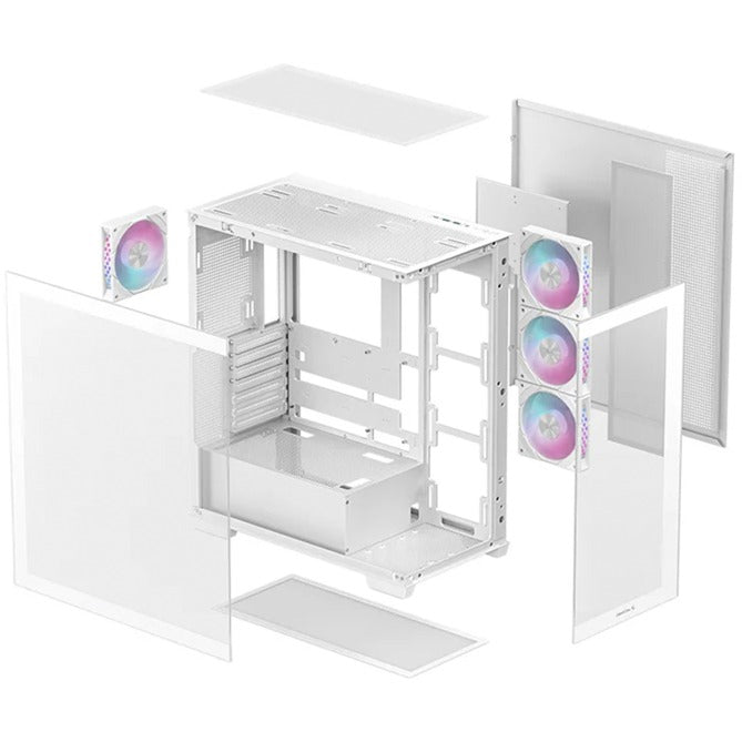 Afbeelding laden in galerijviewer, Deepcool cg580 4f midi tower behuizing (wit | 2x usb-a | 1x usb-c | rgb | tempered glass)
