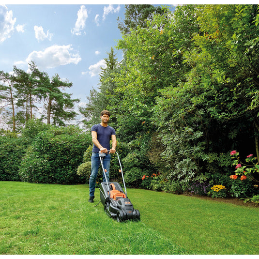 Black+decker 1000w 32cm grasmaaier + 250w grastrimmer (zwart oranje, gazons tot 250m²)
