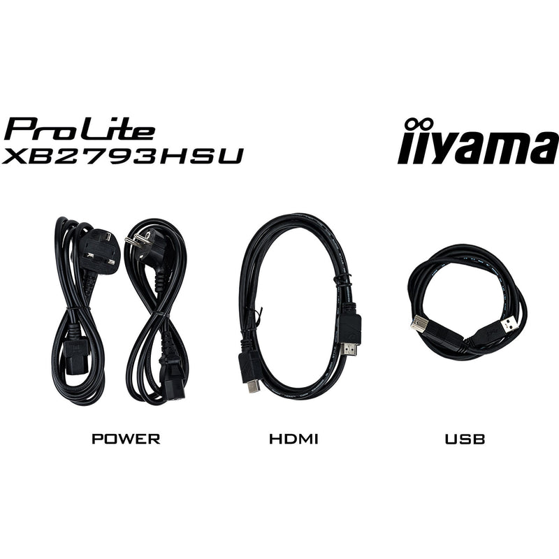 Load image into Gallery viewer, Iiyama prolite xb2793hsu-b1 27 monitor (zwart (mat), 120hz, hdmi, displayport, usb, audio)
