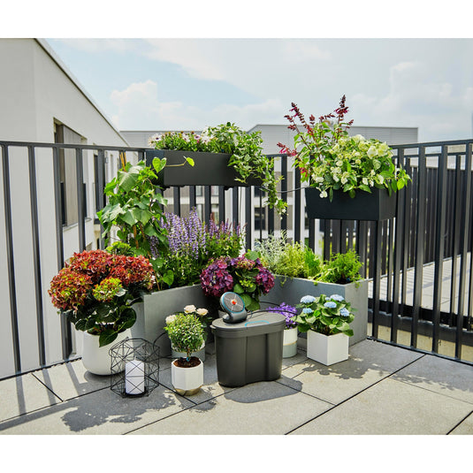 Gardena vakantie-bewateringset besproeiingscomputer (grijs, 13366-20, inclusief 10,5 l watertank)