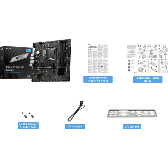 Msi pro b760m-p ddr4 socket 1700 moederbord (zwart, raid, gb-lan, sound, µatx)
