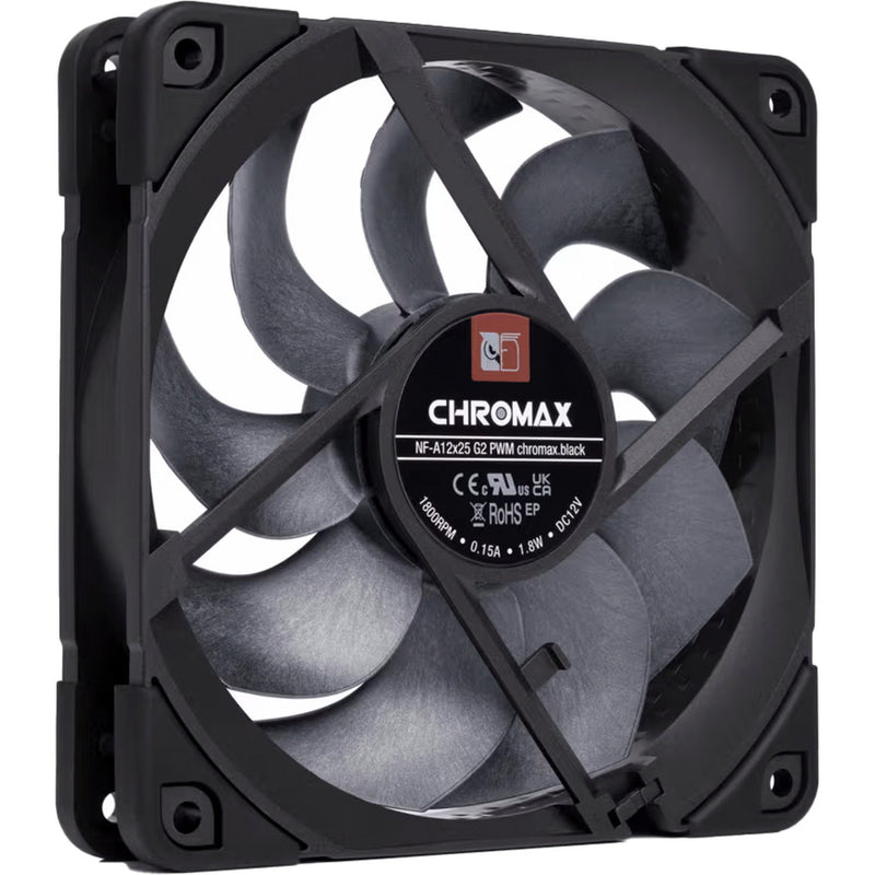 ギャラリービューアに画像をロードする, Noctua nf-a12x25 g2 pwm chromax.black case fan (zwart, 120 x 120 x 25 mm)
