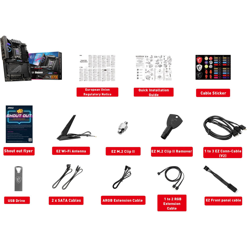 Load image into Gallery viewer, Msi mpg x870e carbon wifi socket am5 moederbord (raid, 5gb-lan, 2,5gb-lan, wi-fi 7, bt, sound, atx)
