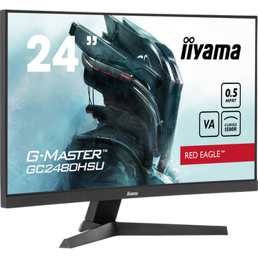 Iiyama g-master red eagle gc2480hsu-b1 23.6 curved gaming monitor (zwart, 2x hdmi, displayport, 2x usb-a, 180 hz)