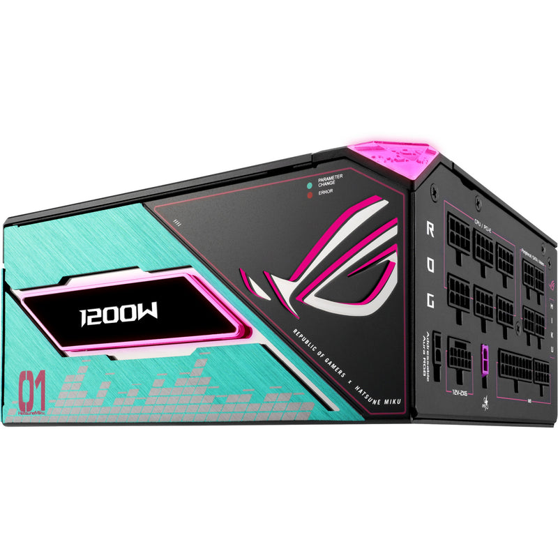 Afbeelding laden in galerijviewer, Asus rog thor platinum iii hatsune miku edition modulaire 1200 watt voeding (zwart, 1x 12v-2x6, 4x pcie)
