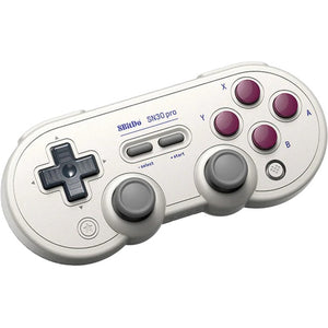8bitdo sn30 pro gamepad (lichtgrijs, bluetooth, usb, pc, nintendo switch switch 2)