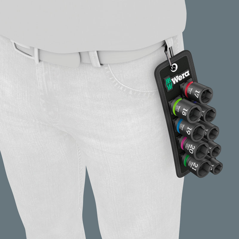 ギャラリービューアに画像をロードする, Wera belt c impaktor 1 doppenset, 1 2 dopsleutel (zwart, 9-delig, voor slagmoersleutels)
