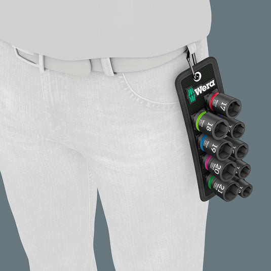 Wera belt c impaktor 1 doppenset, 1 2 dopsleutel (zwart, 9-delig, voor slagmoersleutels)