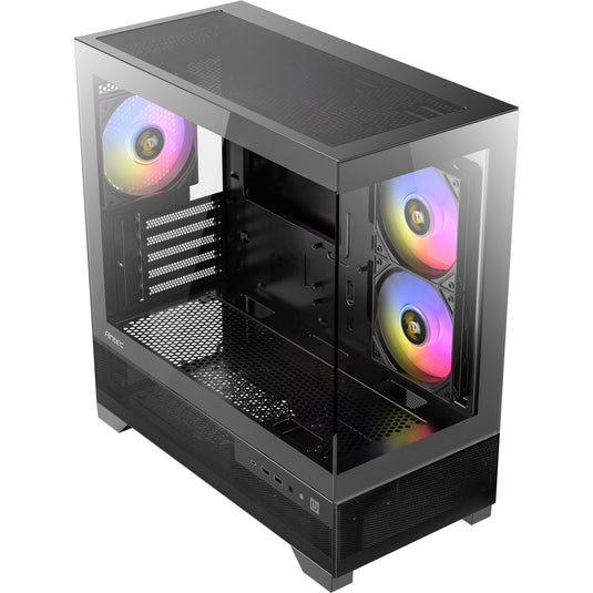 Antec cx500m argb mini tower behuizing (zwart | 2x usb-a | 1x usb-c | tempered glass)