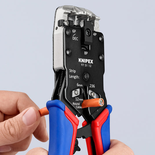 Knipex krimptang voor western-stekkers 975112 (blauw rood)