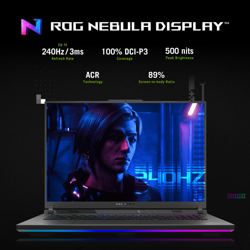 Afbeelding laden in galerijviewer, Asus rog strix g18 g814pp-s8075w 18 gaming laptop (grijs | r9 8940hx | rtx 5070 | 32 gb | 1 tb ssd)
