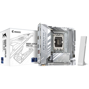 Gigabyte b860i aorus pro ice socket 1851 moederbord (zilver, raid, 2.5gb-lan, wi-fi 7, bt, sound, mini-itx)