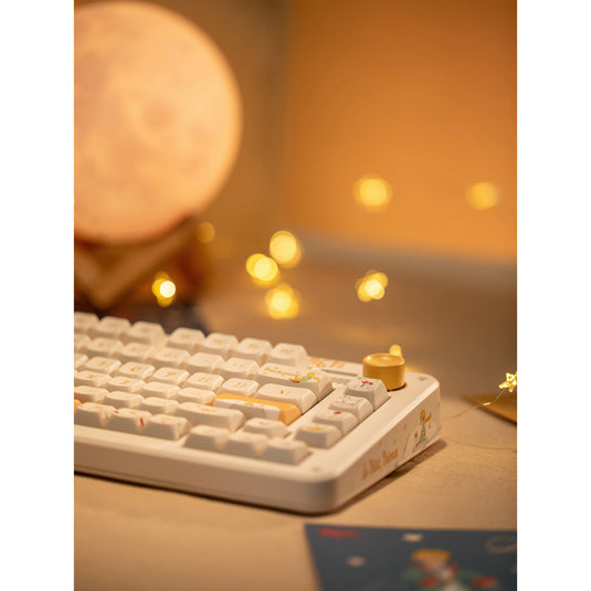 Iqunix zx75 sunset ponder wireless mechanical keyboard (lichtgeel, us lay-out (qwerty), gateron red, 75%, rgb leds, hot-swappable, double-shot pbt, 2.4ghz | bluetooth 5.1 | usb-c)