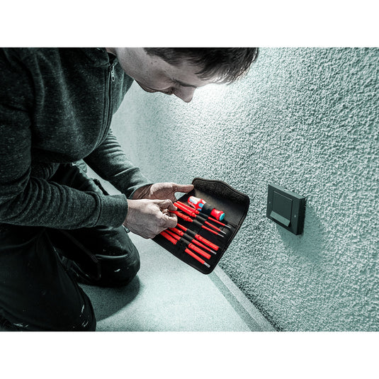 Wera kraftform kompakt vde rvs 17 extra slim 1 tool finder, 17‑delig schroevendraaier (rood blauw)