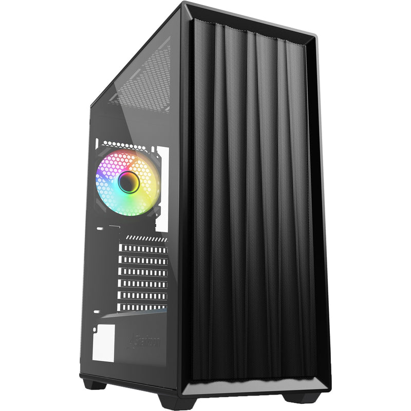 Load image into Gallery viewer, Sharkoon vk3 rgb midi tower behuizing (zwart | 2x usb-a | rgb | tempered glass)
