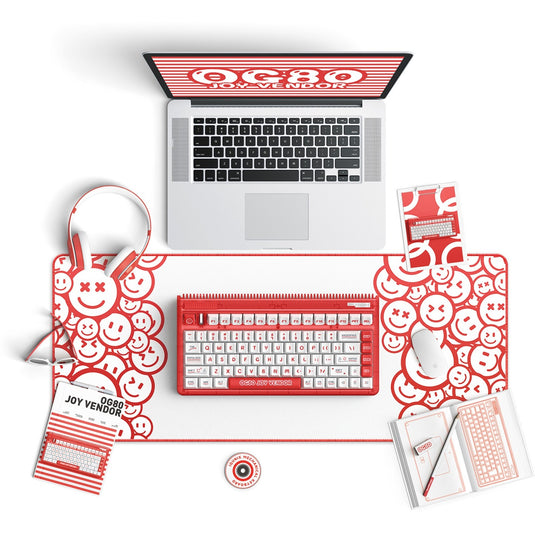 Iqunix og80 joy vendor wireless mechanical keyboard (rood, us lay-out (qwerty), cherry mx silent red, 80% (tkl), rgb leds, hot-swappable, pbt, 2.4ghz | bluetooth 5.1 | usb-c)