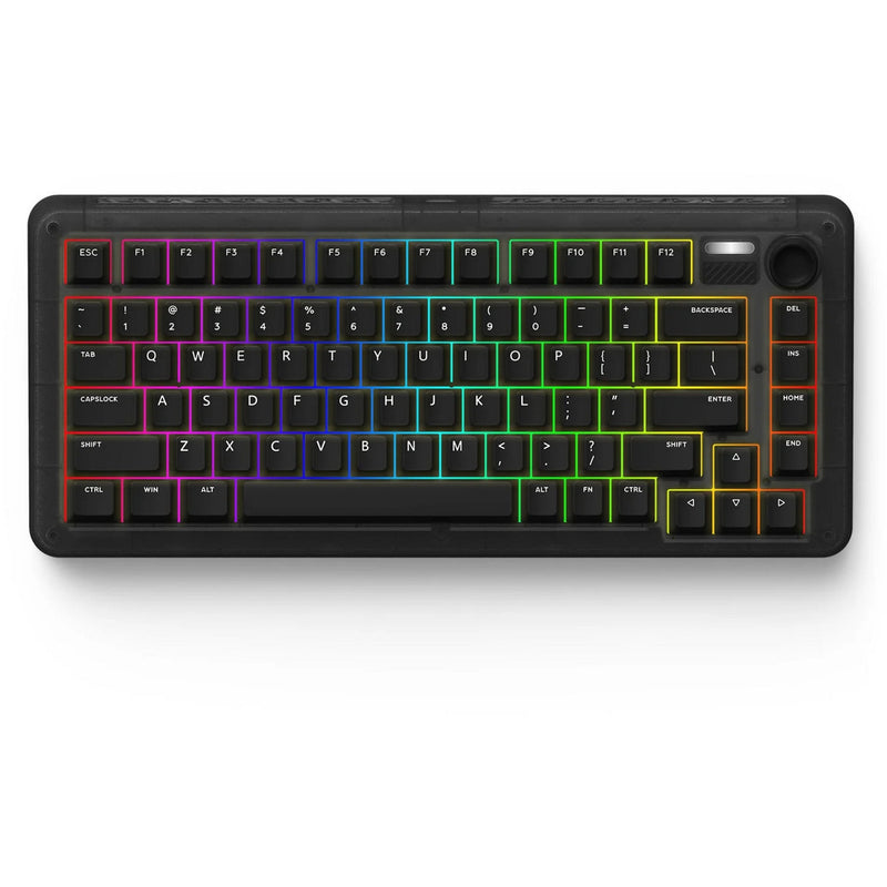 Load image into Gallery viewer, Iqunix zx75 dark side wireless mechanical keyboard (zwart, us lay-out (qwerty), cherry mx brown, 75%, rgb leds, hot-swappable, double-shot pbt, 2.4ghz | bluetooth 5.1 | usb-c)
