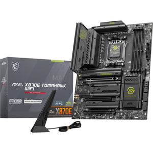 Msi mag x870e tomahawk wifi socket am5 moederbord (zwart, 5gb-lan, wi-fi 7, bt, sound, atx)