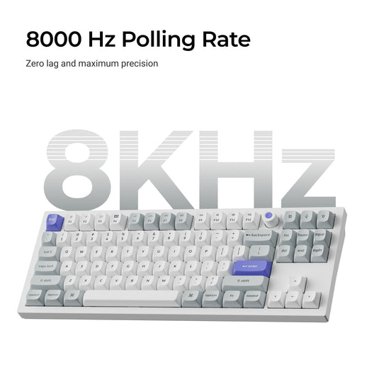 Keychron q3 he 8k magnetic switch keyboard (wit, us lay-out (qwerty), ultra-fast lime, 80% (tkl) , rgb, hot swap, 8k)