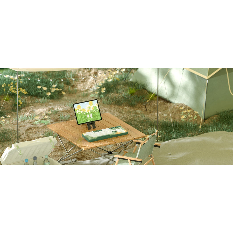 Load image into Gallery viewer, Iqunix f97 camping wireless mechanical keyboard, gaming toetsenbord (groen oranje, us lay-out, cherry mx brown, rgb leds, 96%, hot-swappable, pbt, 2.4ghz | bluetooth 5.1 | usb-c)
